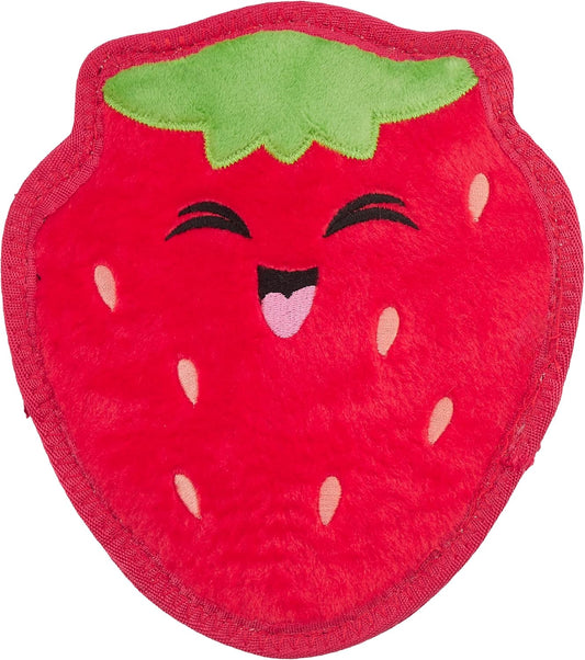 Outward Hound Tough Skinz Durable Squeaky Dog Toy with Two Tough Layers, Strawberry, Red, Medium