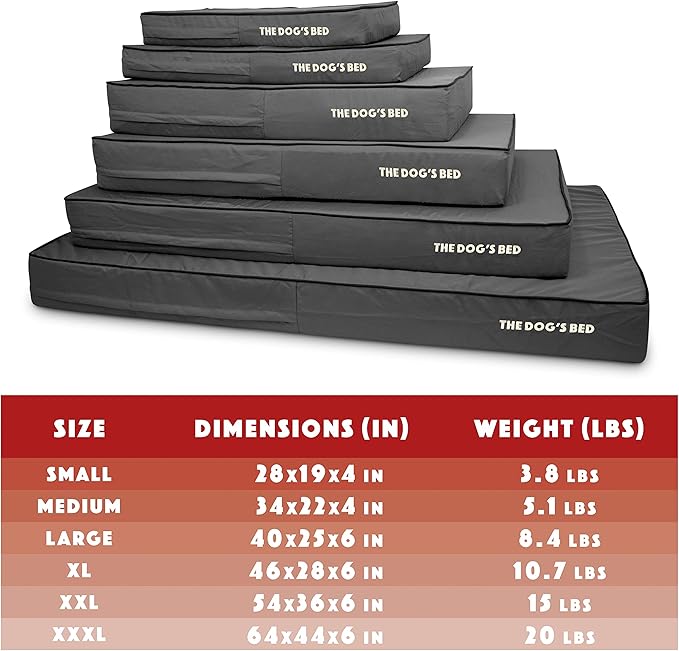 The Dog’s Bed Orthopedic Memory Foam Dog Bed, XXXL Grey & Black, Waterproof, Supportive Dog Bed with Replaceable Covers