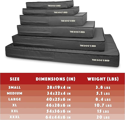 The Dog’s Bed Orthopedic Memory Foam Dog Bed, XXXL Grey & Black, Waterproof, Supportive Dog Bed with Replaceable Covers