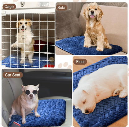 4 Pack Self Heating Cat Pad 16 x 20 Inch Self Warming Cat Bed Non Slip Warm Dog Pad Mat Washable Pet Kennel Crate Bed Mat for Indoor Outdoor Pets(Navy Blue,16 x 20 Inch)