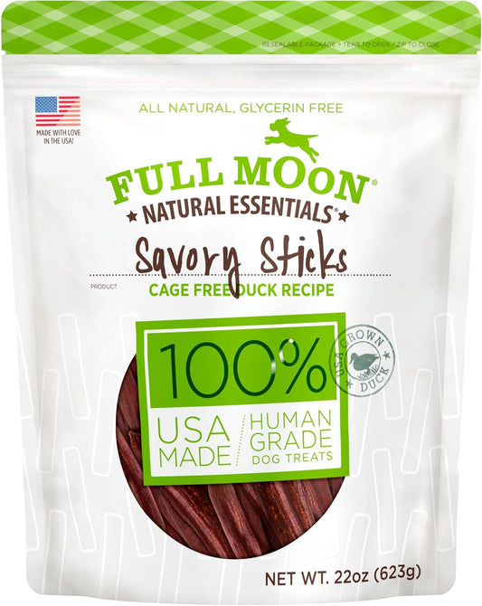 Full Moon All Natural Human Grade Dog Treats, Essential Duck Savory Sticks 22.0 oz