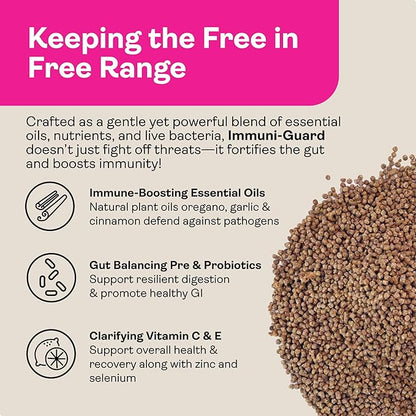 Immuni-Guard 1.5 lb - Chicken Preventative Care & Stress Guard- Chick & Adult Bird Health- Essential Oils Oregano & Garlic- Poultry Feed Supplement; Probiotics & Prebiotics (1.5 LB)