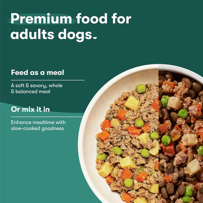 Jinx Beef Wet Dog Food Topper, Mix with Dry Dog Food, Made with Real Beef & Chicken, Bone Broth & Brown Rice, No Fillers, Puppy, Adult, Senior, 9oz, 12 Pack