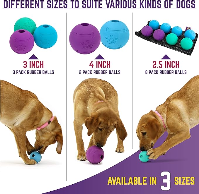 Chew King Dog Fetch Balls for All Breed Sizes