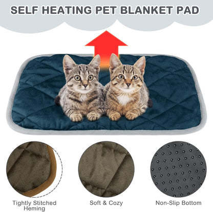 8 Pack Self Heating Cat Mat Self Warming Cat Bed 20"x16" Extra Warm Thermal Pet Bed Mat Reflects Body Heat Washable Dog Crate Pad for Indoor Outdoor Pets(Mixing Color)
