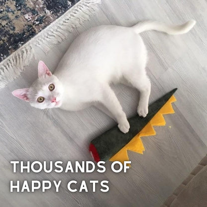 Large Cat Toy Dino - Catnip Matatabi Silvervine Filled Help Relief Stress Interactive Indoor Cat Kicker (Green)