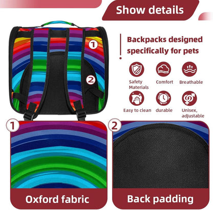 Rainbow Cat Carriers Dog Carrier Pet Carrier with Locking Safety Zippers for Cats, Kitties, Puppies and Small Dogs