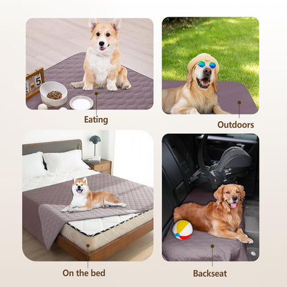 gogobunny 100% Double Sided Waterproof Dog Blanket Soft Pet Bed Cover Reversible Protect Furniture Couch Sofa Car for Puppy Large Dog Cat (Dark Sea Fog/Light Sea Fog, 32x53 Inch (Pack of 1))