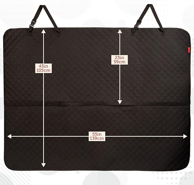 Lusso Gear Dog Blanket for Car - Universal Fit, Black - Waterproof & Non-Slip Back Seat Protector Blanket for Trucks & SUVs - Pet Seat Cover for Dogs