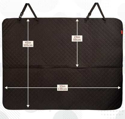 Lusso Gear Dog Blanket for Car - Universal Fit, Black - Waterproof & Non-Slip Back Seat Protector Blanket for Trucks & SUVs - Pet Seat Cover for Dogs