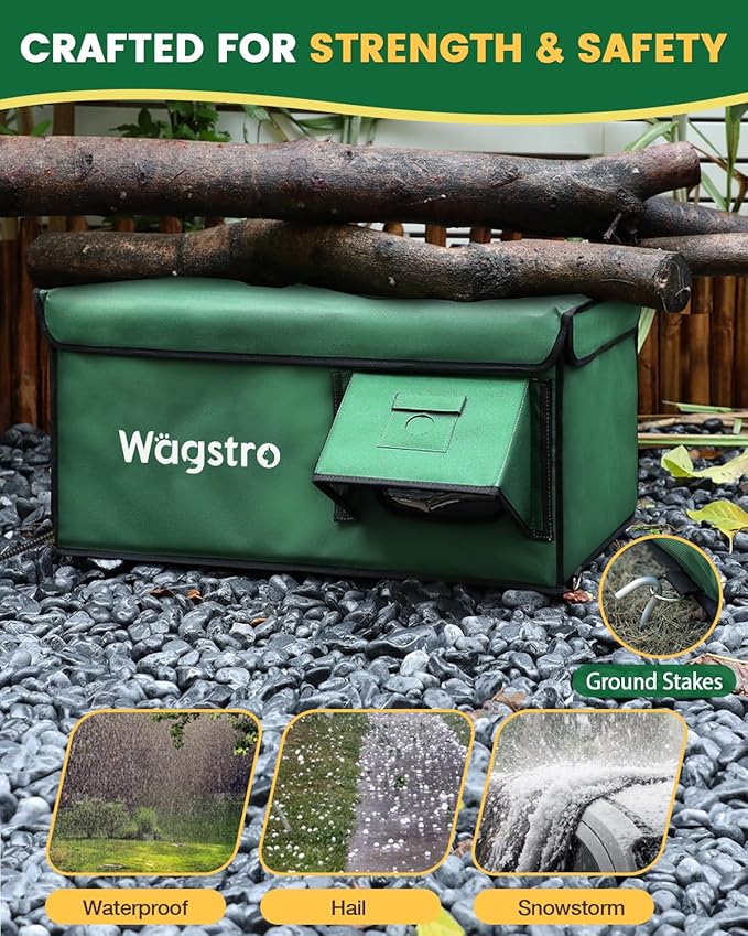 Heated Cat House for Outside, Waterproof Awning & Escape Door Heated Cat Houses for Indoor/Outdoor Cats in Winter, Elevated & Insulated Outdoor Cat Shelter for Feral Cat