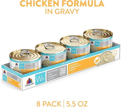 Weruva Wx Phos Focused Chicken Formula in Gravy 5.5oz Can, Pack of 8