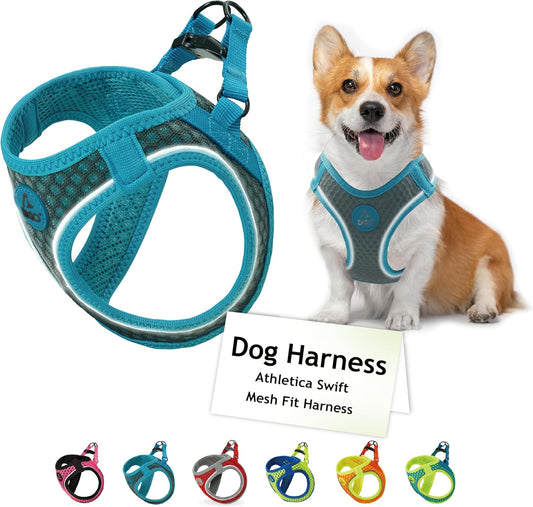 DOCO Dog Harness for Small Sized Dog - Athletica Adjustable, No Pull, No Choke, Puppy Vest Lightweight Air Mesh, Reflective, Puppy Essentials – Gray, Small (Chest 14.5"-15.5", Weight 6–10 lbs)