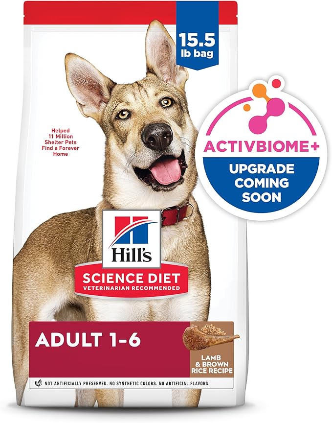 Hill's Science Diet Adult 1-6, Adult 1-6 Premium Nutrition, Dry Dog Food, Lamb & Brown Rice, 15.5 lb Bag