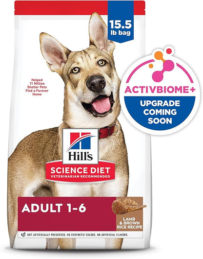 Hill's Science Diet Adult 1-6, Adult 1-6 Premium Nutrition, Dry Dog Food, Lamb & Brown Rice, 15.5 lb Bag