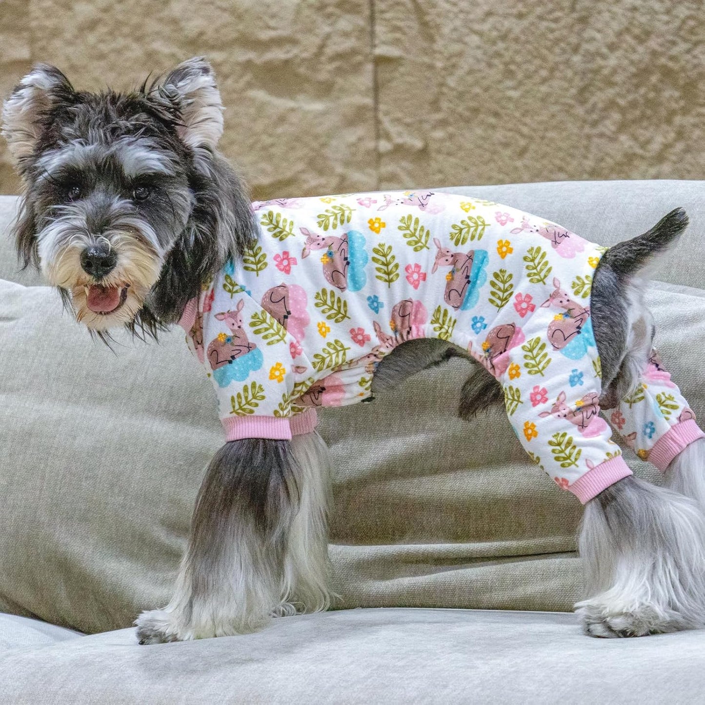 CuteBone Small Dogs Outfit Soft Puppy Onesies Pjs Dog Pajamas Pet Coat Cat Apparel Comfy Doggie Jumpsuit Bodysuit for All Seasons P286S