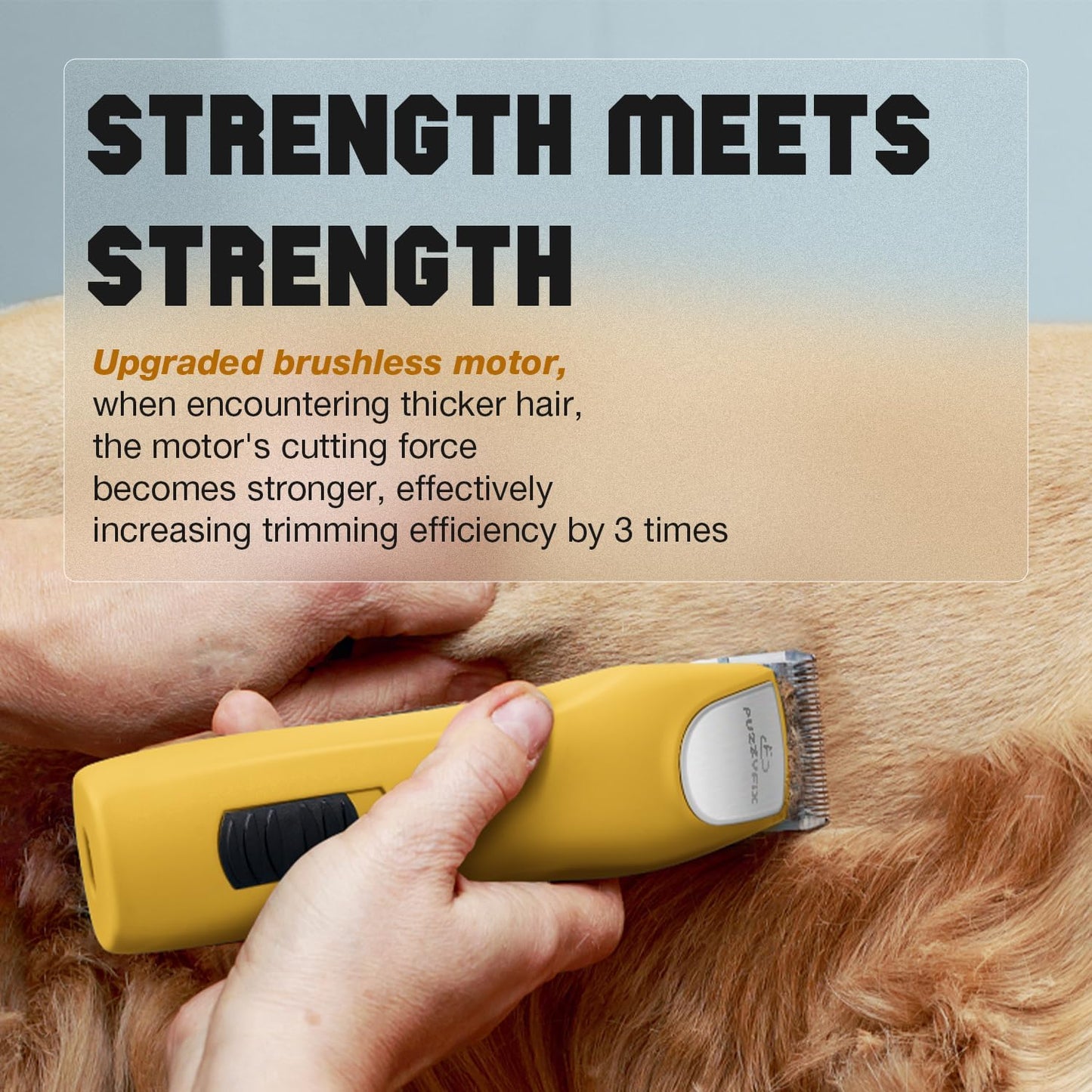 Professional Dog Clippers for Grooming, 2 Speed Pet Grooming Kit for Thick Curly Matted Coats, Low Noise Heavy Duty Cordless Hair Trimmer with Detachable Metal Blade
