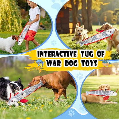 Interactive Dog Toys for Small,Medium and Large Breeds-Squeaky Tug Toy with Soft Fabric-Best Dog Boredom Toys to Keep Them Busy