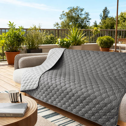 gogobunny 100% Double-Sided Waterproof Dog Bed Cover Pet Blanket Sofa Couch Furniture Protector for Puppy Large Dog Cat, Reversible (82x120 Inch (Pack of 1), Dark Grey/Light Grey)