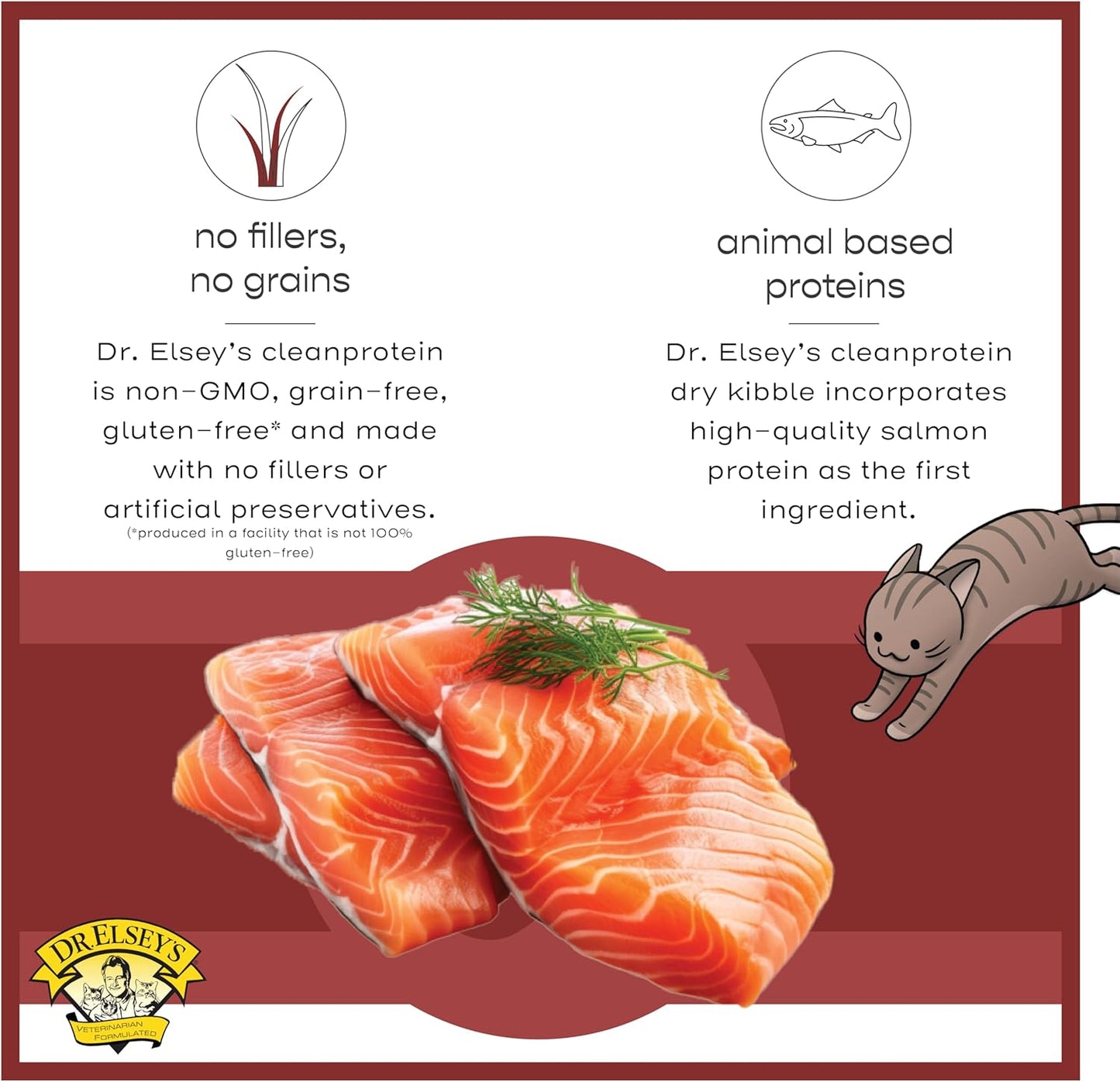Dr. Elsey's cleanprotein Original Salmon Recipe Wet Cat Food 5.3 oz (Pack of 24)