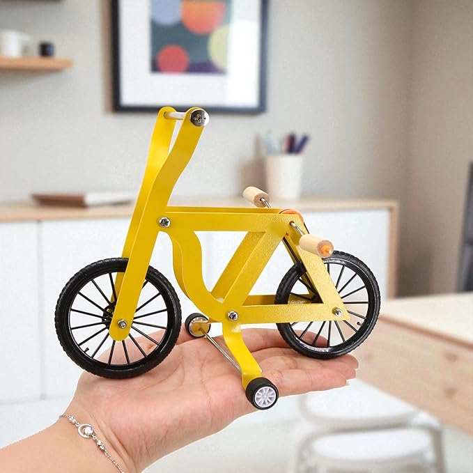 Bird Intelligence Training Toy Mini Bicycle Parakeet Parrot Bike Trick Educational Puzzle Bird Foot Talon Toy for Small Medium Lovebird Conures Cockatoo Exercising Interactive Table Top Prop, Large