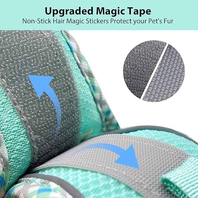 AIITLE Teacup Puppy Harness with Leash - Adjustable Soft Vest with Magic Tape & Reflective Safety Strips, Easy-Put-On for Poodles, Pomeranians - Gym, Hiking, Travel (Turquoise, S)