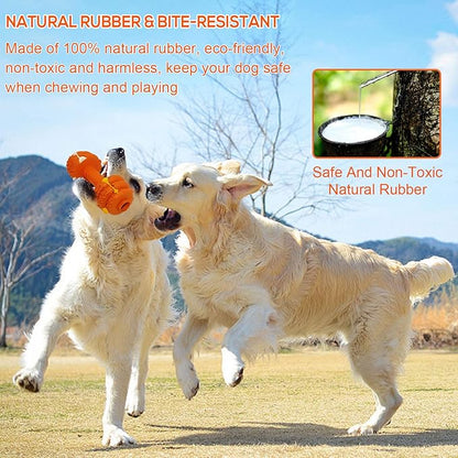 Dog Chew Toys for Aggressive Chewers,Food Grade Non-Toxic Dental Pet Toy,Tough Durable Indestructible Dog Toys for Medium Large Dogs.Orange