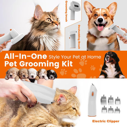 Dog Grooming Vacuum, Dog Grooming Kit with Pet Clippers, 12,000Pa Pet Hair Vacuum for Dogs, Low Noise Home Cleaning Tool in 1, PG10