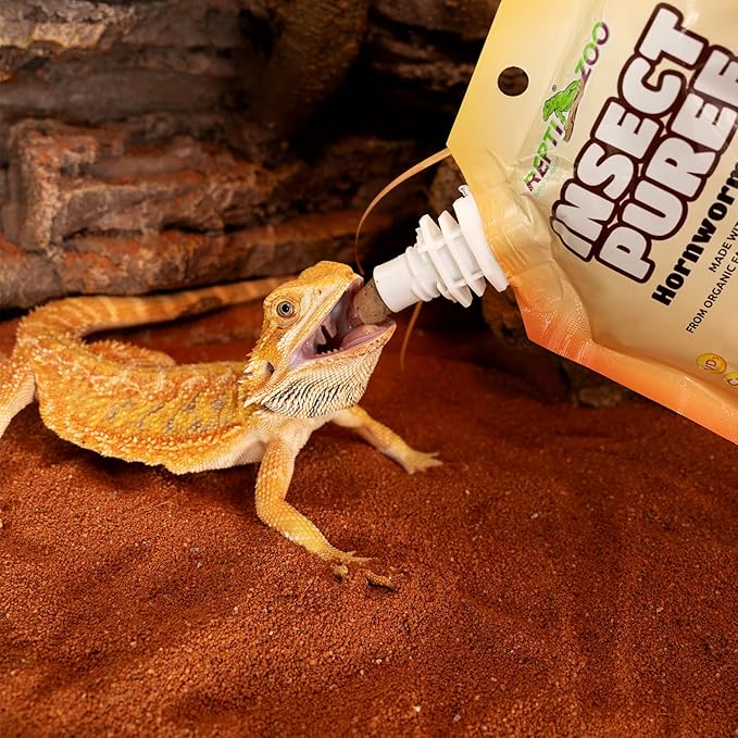 Crested Gecko Food Insect Puree, Hornworm Paste Reptile Food Made with Fresh Insects 2.82oz