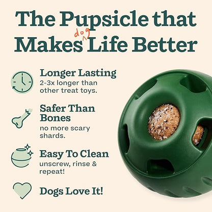 WOOF Starter Pack - Interactive Dog Toys for Boredom - Dog Treat Molds Silicone - Chicken-Flavored Healthy Treats for Dogs - Pupsicle Doggy Enrichment Toy - for XL Pups - 25-75 lbs