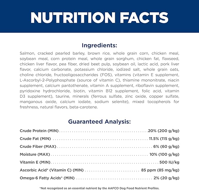 Hill's Science Diet Adult 1-6, Adult 1-6 Premium Nutrition, Dry Dog Food, Salmon & Brown Rice, 4.5 lb Bag