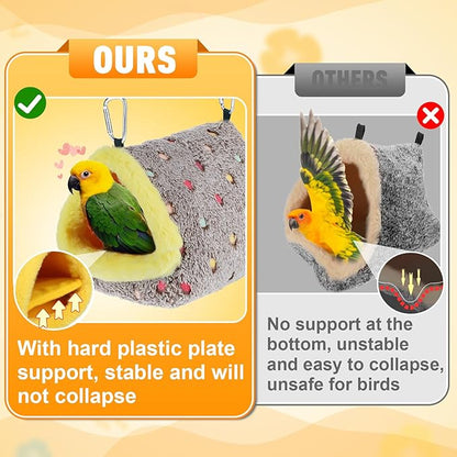 MEWTOGO Medium Warm Bird Nest House - Cozy Bird Bed for Cage with Mat, Hanging Hammock Shed Hideaway Hut for Budgerigar Monk Parakeet Rose-Ringed Parakeet Plain Parakeet Sun Conure Cockatiel