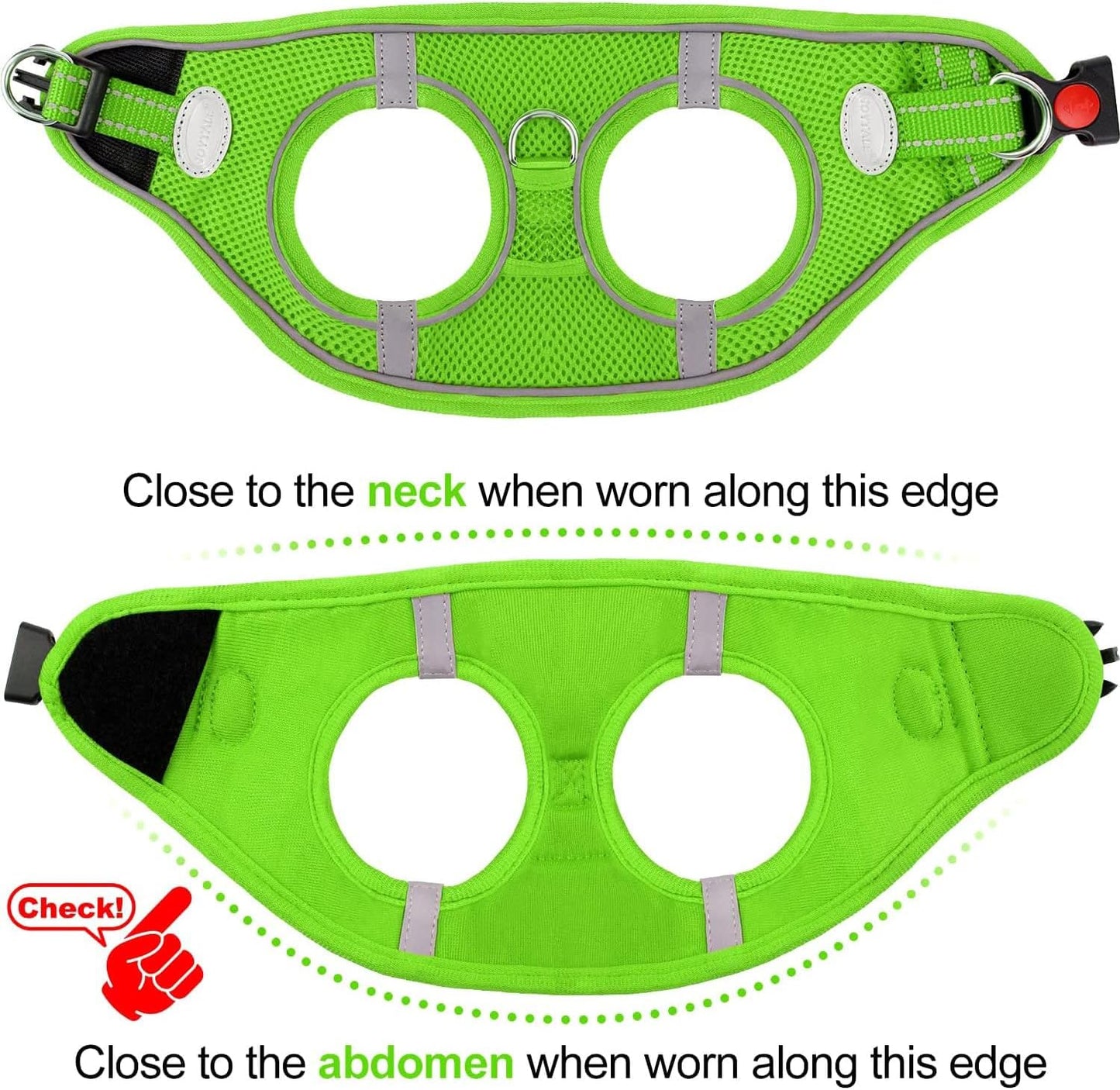 Joytale Small Dog Harness, Breathable Mesh Step-in Vest, Reflective Soft Padded Harnesses Small Sized Dog for Walking, Green, S