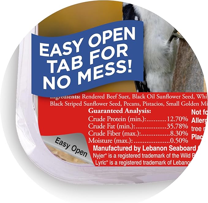 Lyric Supreme Wild Bird Seed Suet Cakes for Wild Birds, 12 oz. (12 Pack)