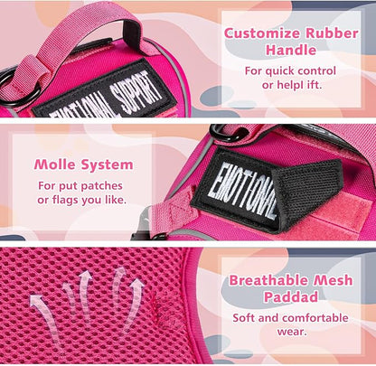 Tactical Cat Harness and Leash, Escape Proof Large Cat Walking Vest,Adjustable Soft Mesh Pet Vest Harness with Control Handle, Molle Patches (777816858438, Large)