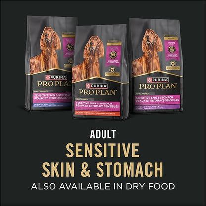 Purina Pro Plan Sensitive Skin and Stomach Dog Food Wet Classic Pate Salmon and Rice Entrée - (Pack of 12) 13 oz. Cans