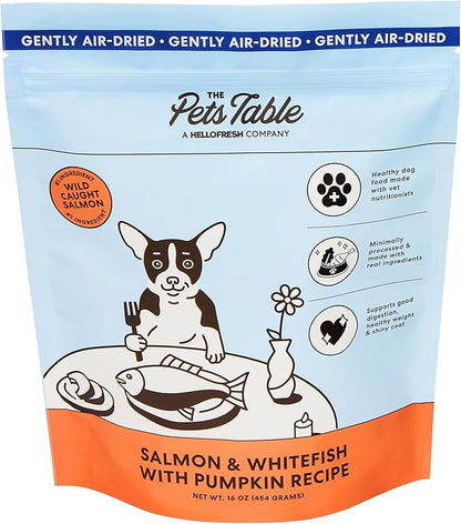 The Pets Table Salmon & Whitefish with Pumpkin Grain Free Air Dried Dog Food, 1 lb / 16 oz Bag