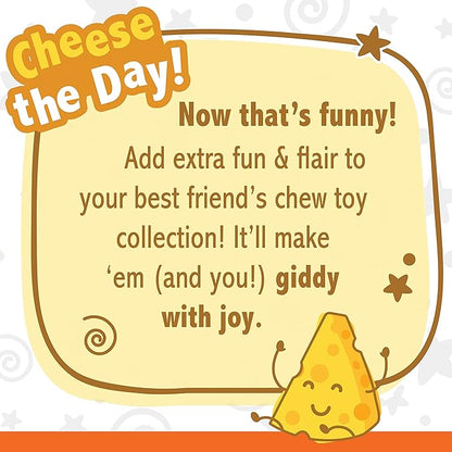 Nylabone Cheese Bone Power Chew Toy for Dogs, Cute Dog Toys for Aggressive Chewers, Cheese Flavor, X-Large Dogs - 50+ lbs, 1 Count