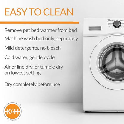 K&H Pet Products Thermo-Pet Cave Heated Cat Bed for Large Cats, Indoor Heated Pet Bed for Dogs & Cats, Covered Cave Pet Tent, Collapsible, Machine Washable, Safety Listed - 17 X 15 X 13in Gray