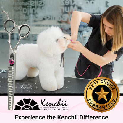 Kenchii Love Dog Grooming Scissors, 17 Tooth Thinning Shears, Dog Scissors for Grooming, Professional Pet Grooming Scissors, Heavy Duty, Durable and Sharp