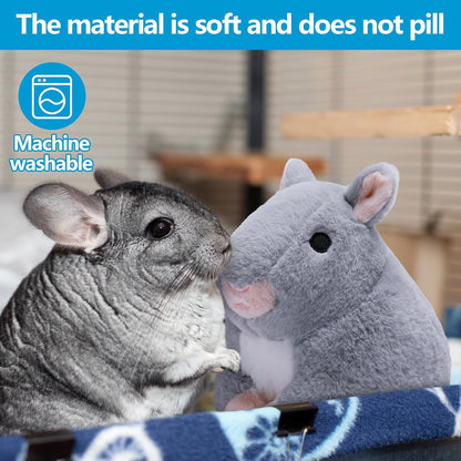 7" x 5.5" x 7.5" Chinchilla Plush Toys for Guinea Pigs, Hamsters, Ferrets, Soft Grey Chinchilla Stuffed Animal Toy, Chinchillas Pet Companion Doll Gifts for Hedgehogs, Small Animal Relieve Loneliness