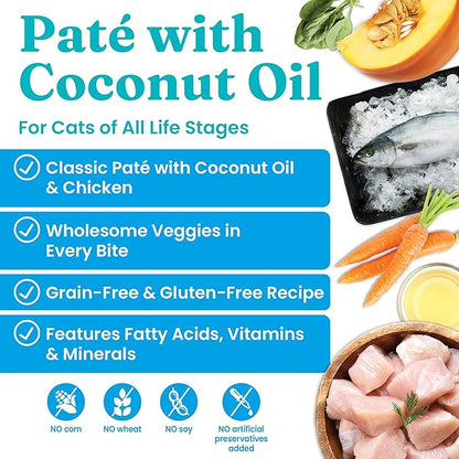 Solid Gold Tropical Blendz Wet Cat Food - Chicken Pate in Coconut Oil - Canned Cat Food, 16 Pack