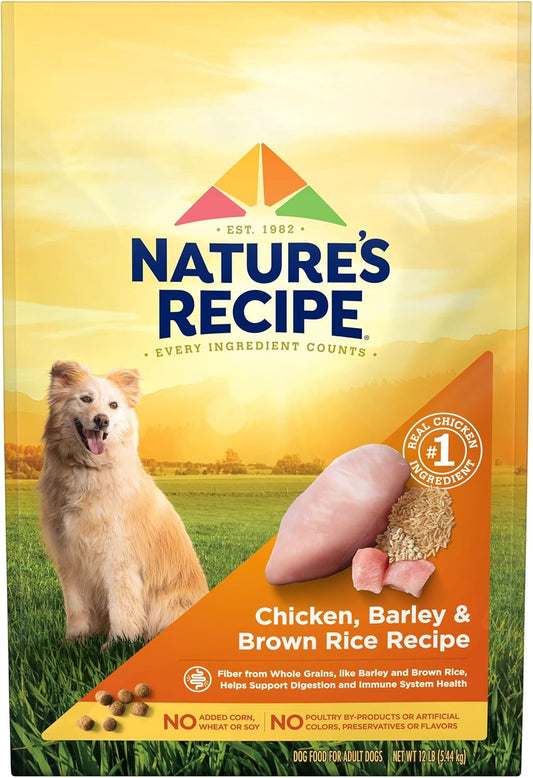 Nature′s Recipe Chicken, Barley & Brown Rice Recipe Dry Dog Food, 12 lb. Bag