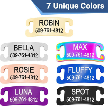 GoTags Reflective Cat Collars with Personalized Tag, Breakaway Collar with Safety Buckle Matching Bell, Engraved Custom with Name and Phone, Adjustable for Cats and Kitten, (Pink with Nameplate)