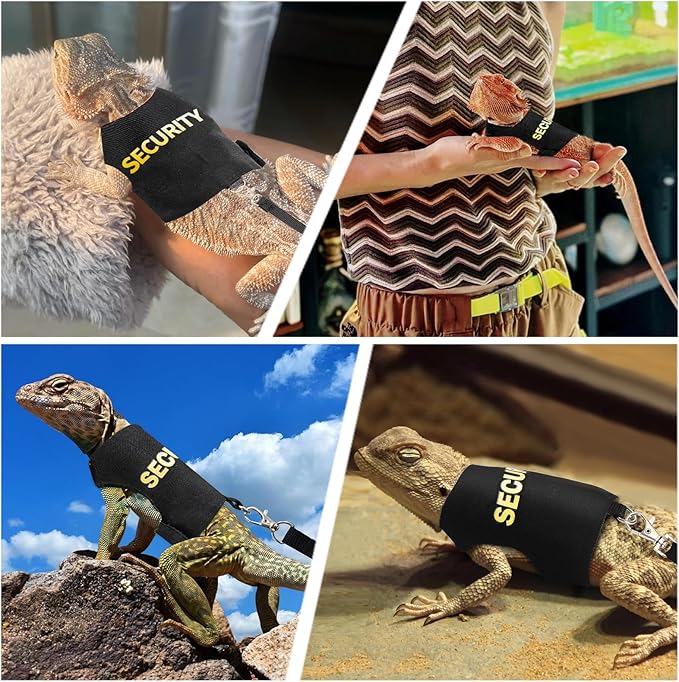 Bearded Dragon Harness and Leash-Bearded Dragon Clothes Lizard Accessories Stuff for Escape Proof Small Animal Reptile Adjustable Harness and Leash Rope for Walking Outdoor