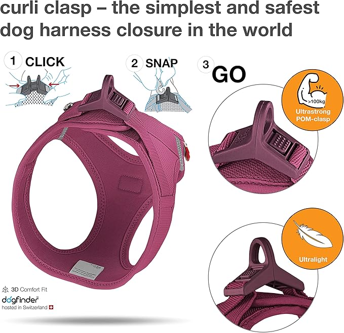 Vest Harness curli Clasp Air-Mesh Ruby XS