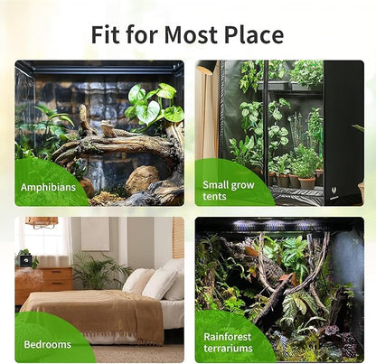 Reptile Fogger Humidifier for Glass Terrariums, Auto-Refill Misting System with Timer, Suitable for Reptiles/Amphibians/Grow Tents