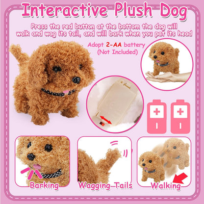 Toy Doctor Kit for Girls - TEUVO Pretend Play Doctor Set with Dog Toy, Carrying Bag, Stethoscope, Dress Up Costume - Toys Doctor Play Birthday Gift for Kids Toddlers 2 3 4 5 6 7 Year Old for Role Play