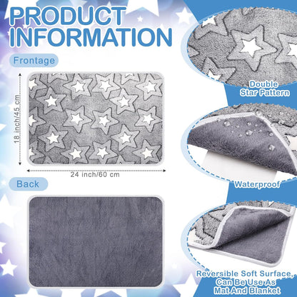 2 Pcs Large Self Warming Cat Pad Self Heating Cat Mat Bed Dog Crate Pet Blankets Thermal Heated Bed Mat for Outdoor Indoor Newborn Kittens Puppies Dog(Double Star,24 x 18)