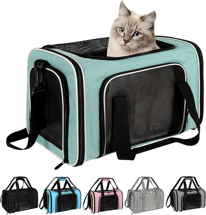 Top tasta Dog Cat Carrier Pet Carriers for Small Medium Large Cats Dogs Carrier Soft Sided Small Puppy Dog Carrier Portable Foldable Airline Approved Dog Cat Travel Carrier Green Large